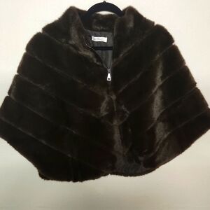 La Fiorentina Brown Faux Fur Capelet